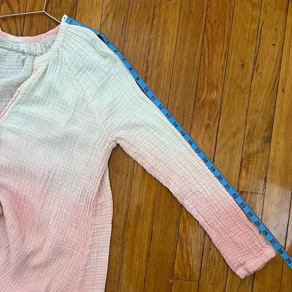 Free People Ombre Long Sleeve Button Down Tunic Shirt Size L - Image 10