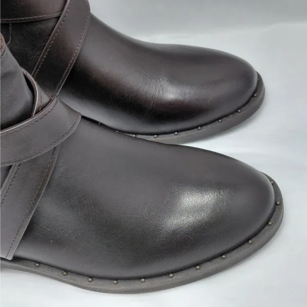 INC Fadora Brown Leather Riding Boots Womens 6M Knee High Zip Equestrian Western - Image 2