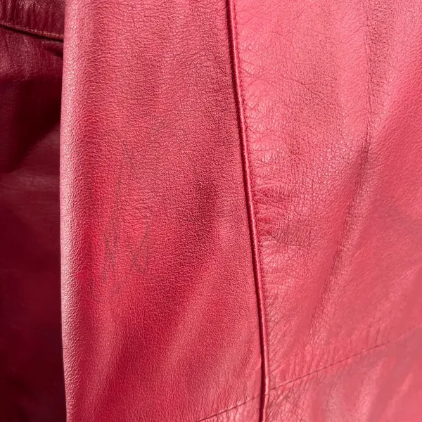 Pelle red leather M mid length trench vintage retro outdoor 70s 80s - Image 9