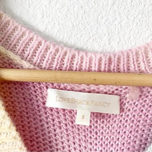 LoveShackFancy Naveen Alpaca Blend Pastel Tie Dye V-Neck Oversized Cozy Sweater - Image 5