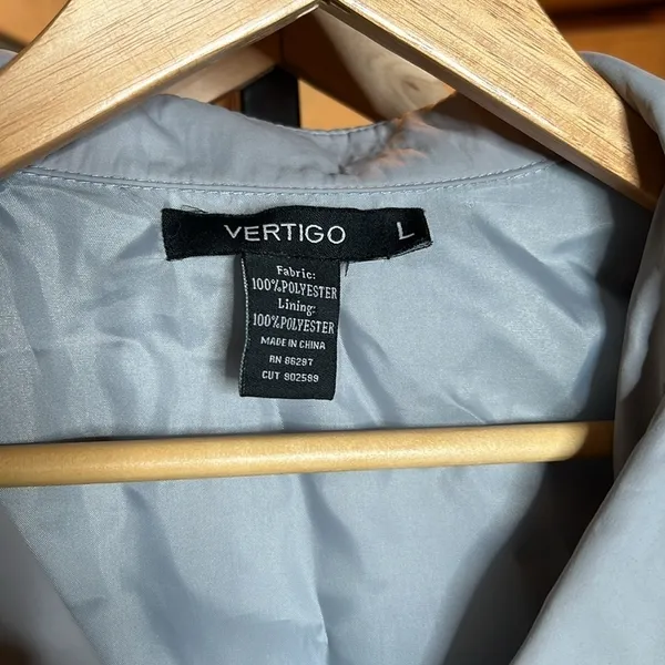 Vertigo Paris Dove Gray Double Breasted Lined Trench Coat Size Large - Image 5