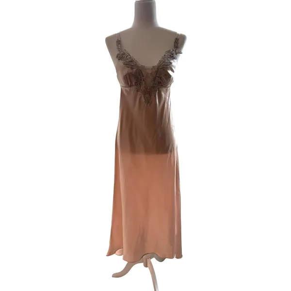 FLORA by Flora Nikrooz Women's Stella gown almond slip dress, size M - Image 5