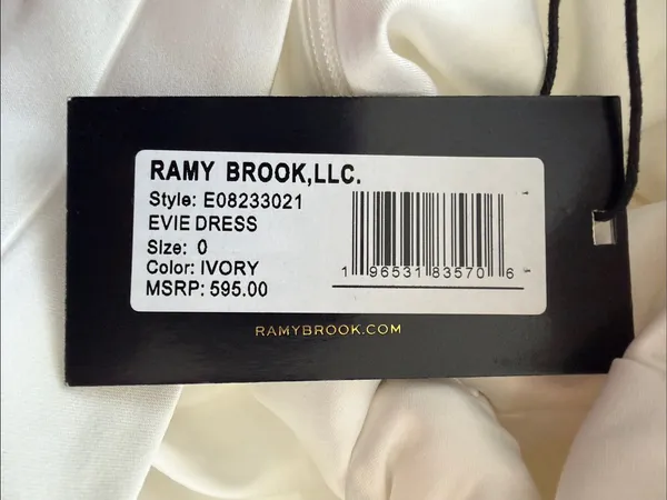 Ramy Brook Evie Pleated Twist-front Halter Neck Mini Dress in Ivory, Size 0, NWT - Image 9