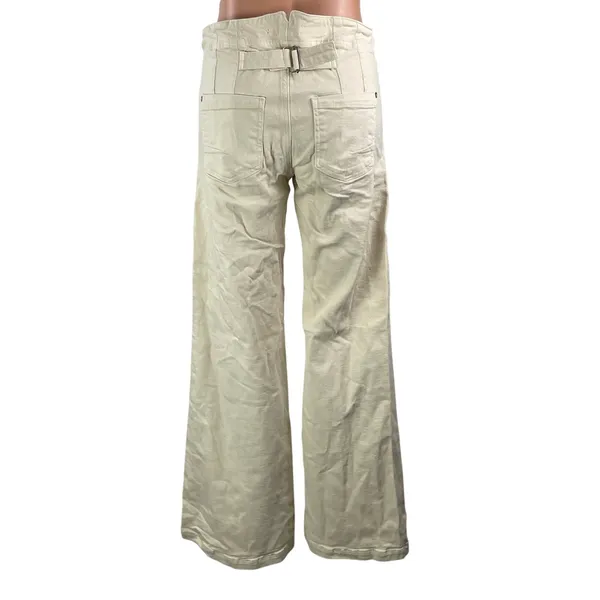 Pilcro And The Letterpress Cream Women's Wide Leg Utility Denim Jeans Pants 27 - Image 3