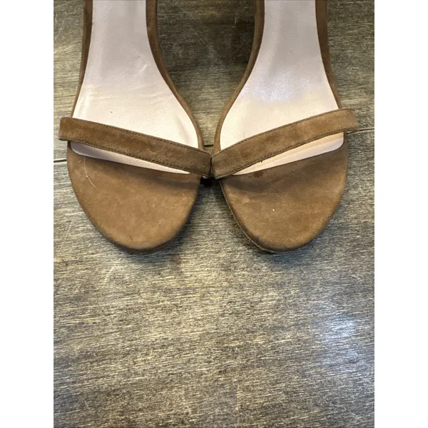 STUART WEITZMAN Taupe Nudistsong Suede 105 Strappy Sandals 9.5 heels brown - Image 3