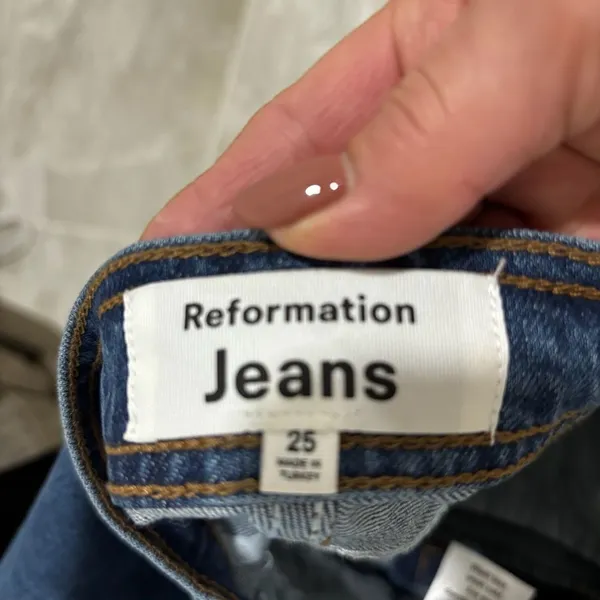 Reformation Julianna Exposed Zip Mid Rise Straight Leg Jeans in Mesa 28 - Image 6