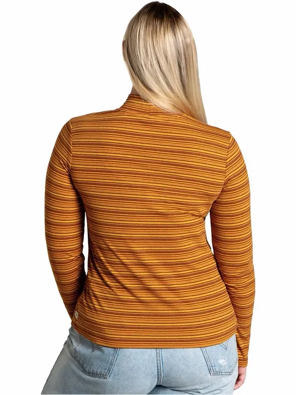 Toad&Co Women’s Piru Mock Neck Longsleeve Shirt Lightweight Multicolor Stripe XL - Image 2