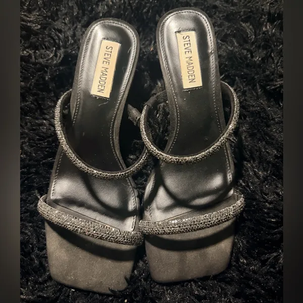Steve Madden Black Glitter Heels - Image 2