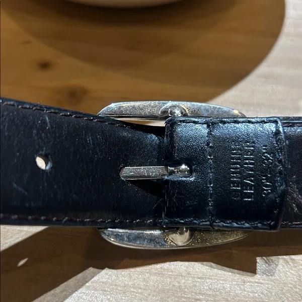 Non Signe Black Genuine Leather Belt 30”-32” - Image 2