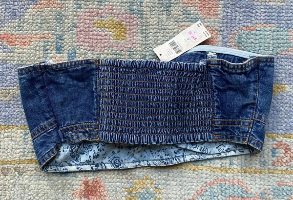 Anthropologie NWT Denim Corset Crop Top - Image 2