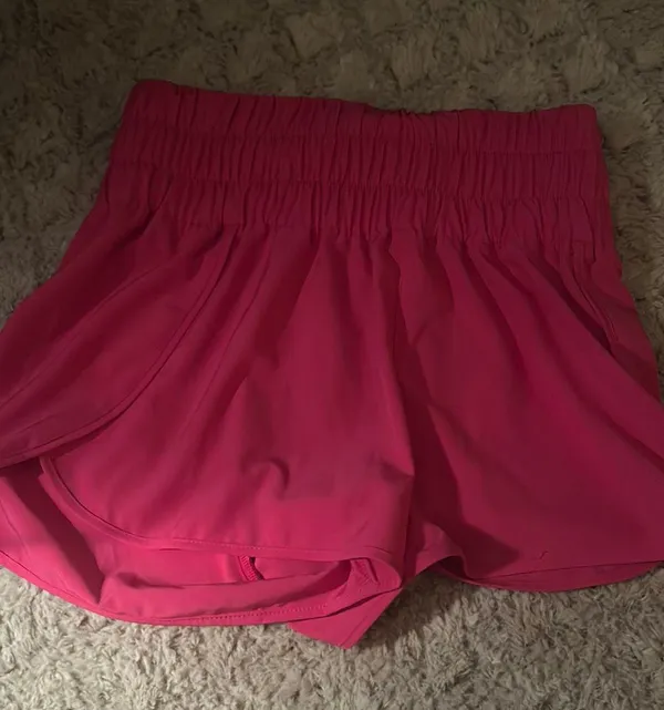 Pink Athletic High Waisted Shorts - Image 2