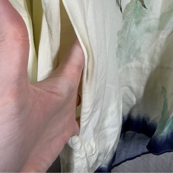 Anthropologie‎ Maeve Cream Floral Watercolor Linen Blend Tunic Top - Image 7