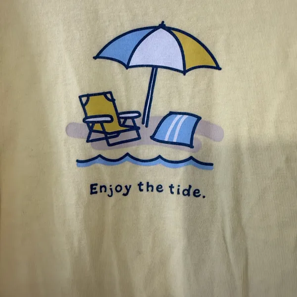 Life Is Good Yellow Beach Umbrella Graphic Tee - Image 2
