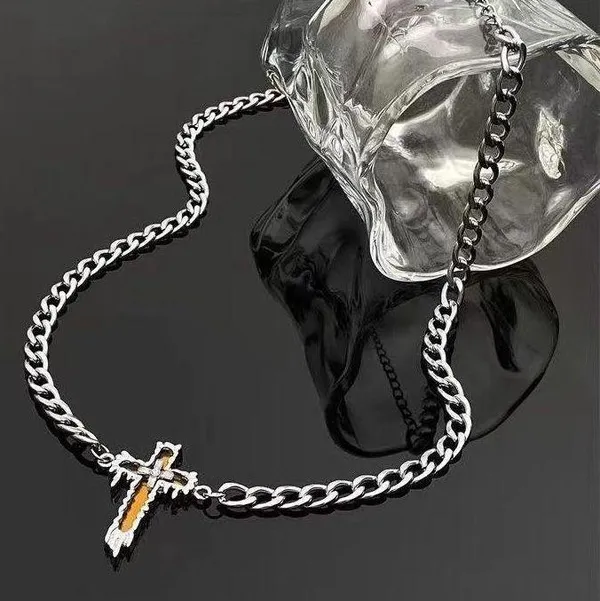 Link Chain Cross Necklace for Men Women Unisex Hip Hop Style - Image 2