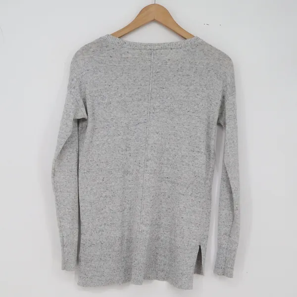 Banana Republic Sweater Womens XS Pullover Gray Marled Side Slit Excellent - Image 4