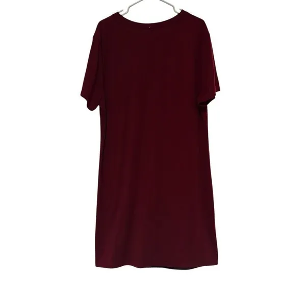 Shein Curve‎ 4XL Red Lune Twist Front V Neck Tshirt Dress Office Corporate Work - Image 3