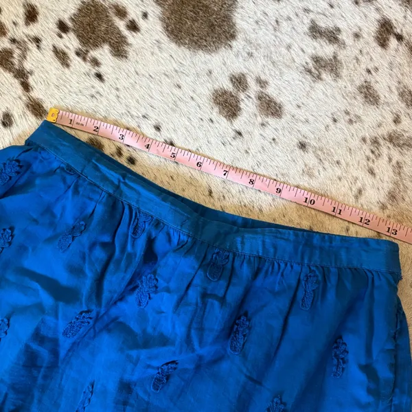 Farm Rio Blue 3D Pineapple Midi‎ Skirt Size Small Embroidered - Image 6