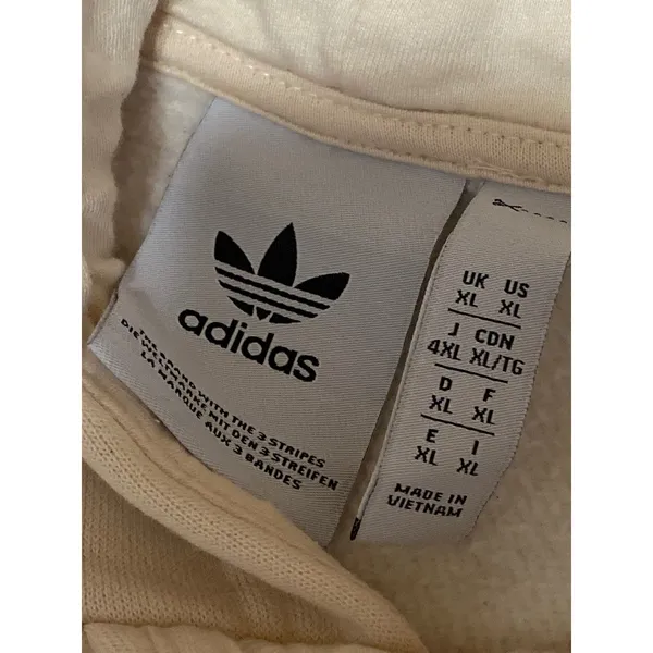 Adidas Cream Logo Long Sleeve Yoga Athletic Activewear Hoodie Sweatshirt Top XL - Image 5
