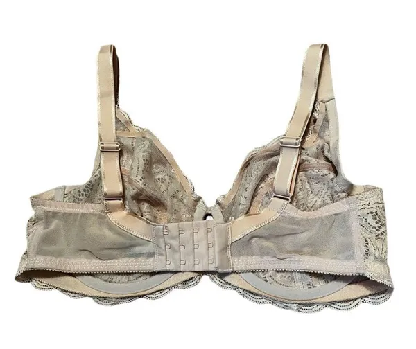 Felina Like New 36DD 115073 Peridot Unlined Lace Mesh T Shirt Bra Women’s Nude Beige - Image 4