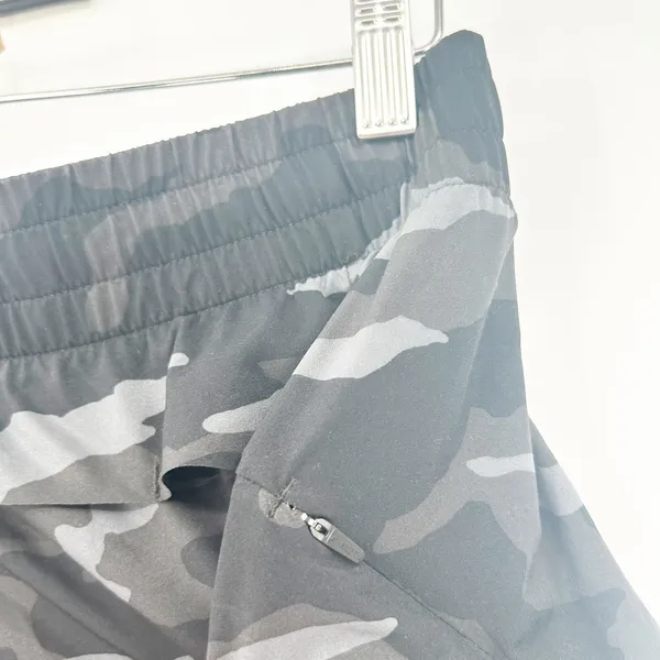 Athleta Womens Camo Printed‎ Mesh Racer Run Shorts Sporty Athletic Black Size M - Image 6