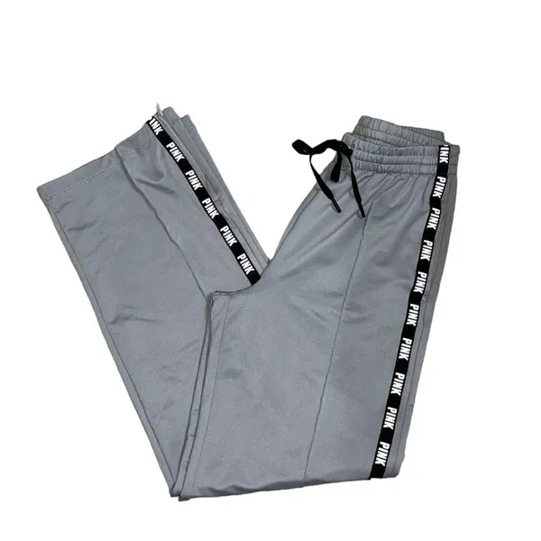 Pink Victoria’s Secret Gray High waist Track Pants(Size Small) - Image 4