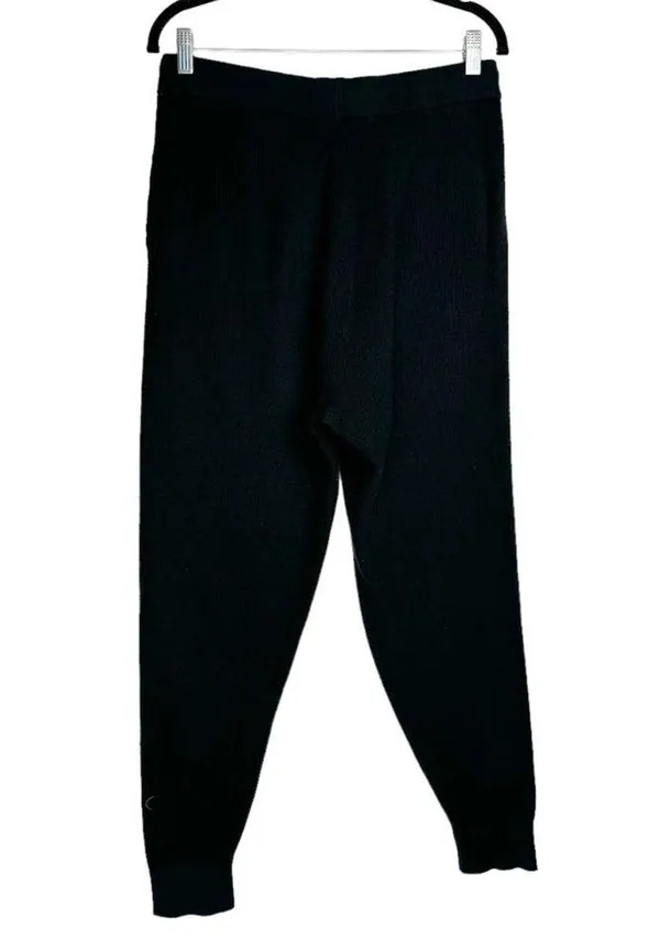 ZYIA Active Womens Black Soft n Warm Joggers Sz Large Ribbed Cozy Knit - Image 4