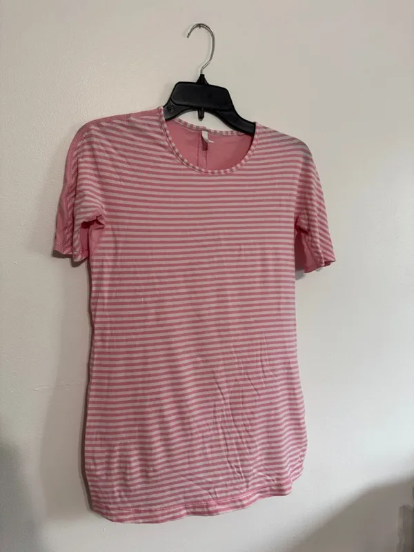 Lululemon Devotion Short Sleeve Tee
Classic Stripe White Pink Shell / Pink Shell - Image 5