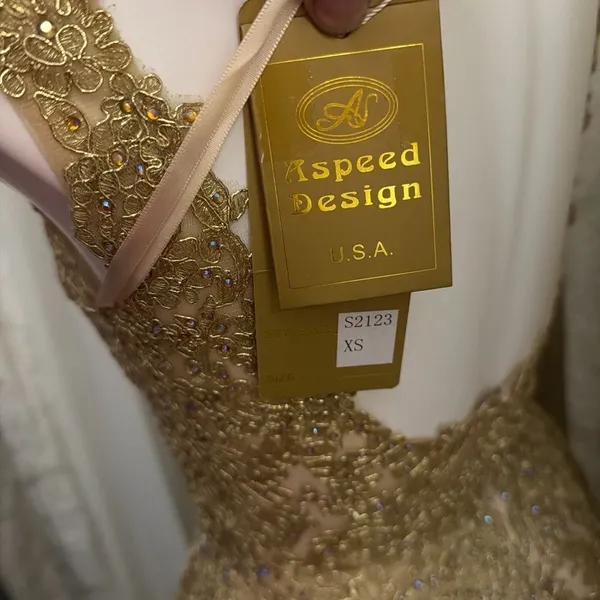 Aspeed Gold Lace Prom Festive Dress - Image 2