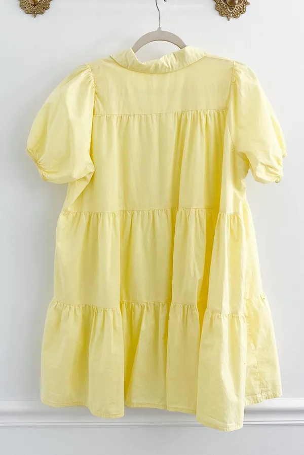 HYFVE Yellow Cotton Tiered Swing Dress - Image 7