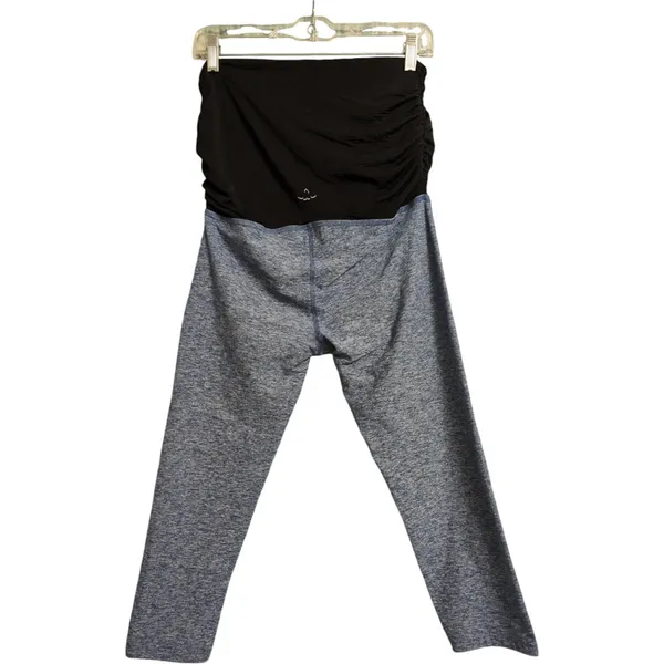 Beyond Yoga Beyond The Bump Blue Maternity Leggings Stretch Full Panel Size L - Image 2