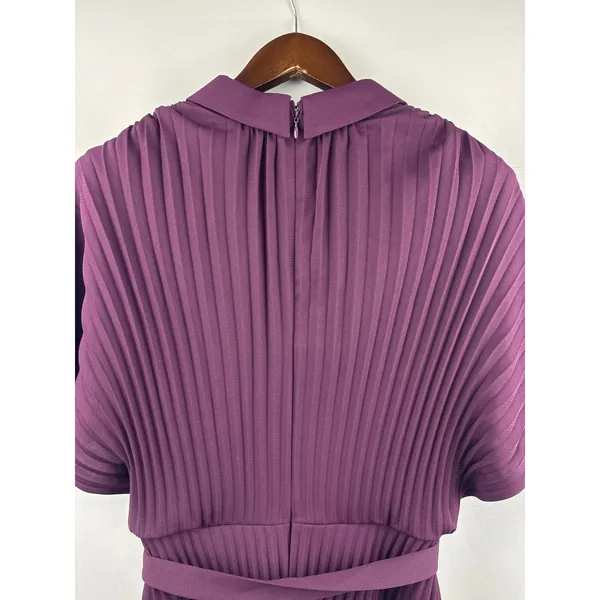 Women’s DKNY Size 18 Dark Plum Pleated Midi Dress - Image 4