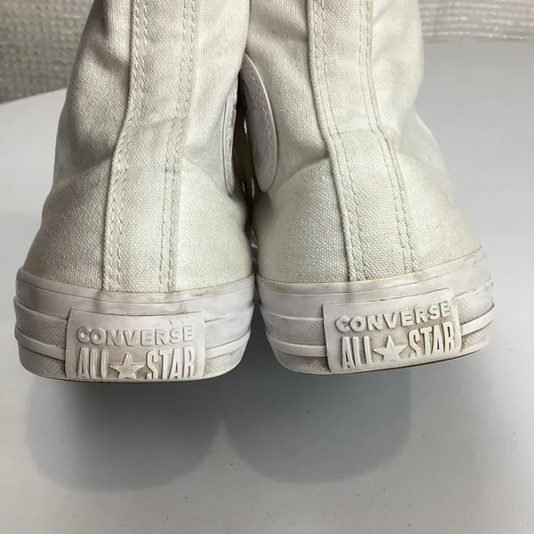 Converse White High Top All Star Chuck Taylor Sneakers Womens 9 Mens 7 - Image 9
