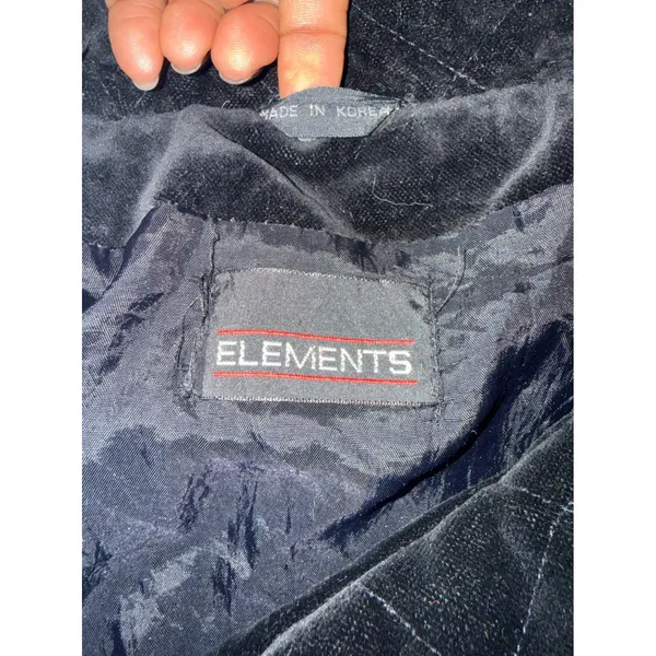 Vtg ELEMENTS Y2K Velvet Quilted Jacket Abstract Print Size L oversized - Image 6