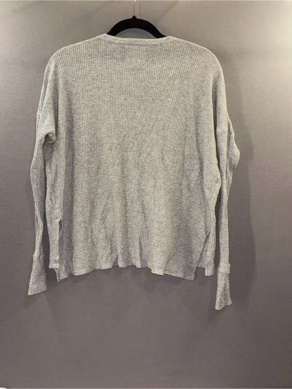 Offline by aerie Women's Light Gray Waffle Henley Long-Sleeve Top XS - Image 3