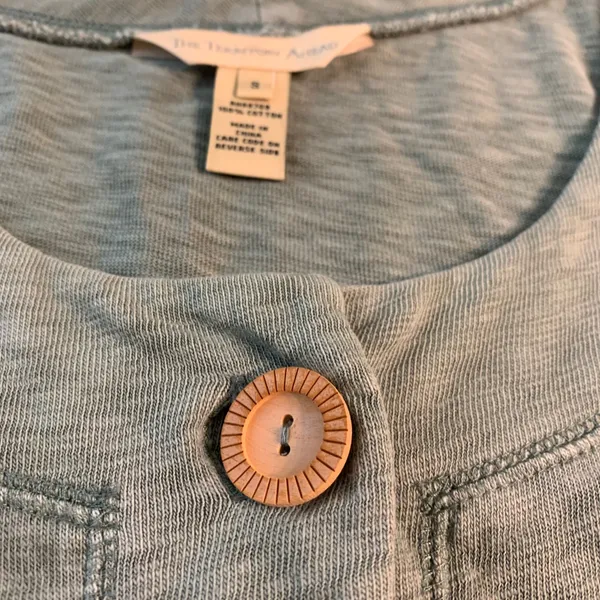 The Territory Ahead Sage Green Cotton Button Front Midi‎ Dress Women's Size S - Image 5