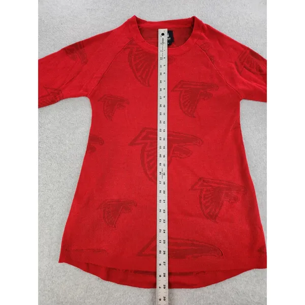 Womens Red‎ Atlanta Falcons Football Tunic Raglan Pullover Sweater Size MEDIUM - Image 7
