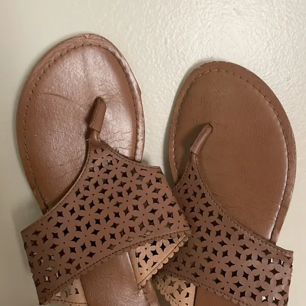 New York & Company Brown Slip On Sandals Size 8.5 - Image 3