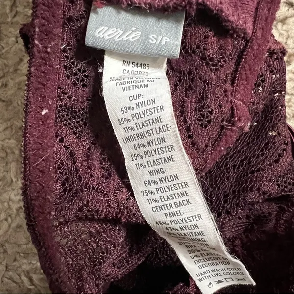 Aerie Plum Purple Desert Lace Racerback Bralette Size Small 2862 - Image 6