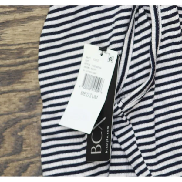 Bcx Juniors Sleeveless Striped Peplum Top 1004D49 Navy / White Stripe M - Image 3