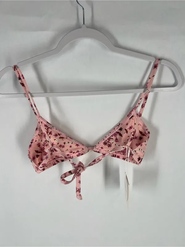 Kulani Kinis Angel Baby Bralette Bikini Top Pink Floral Size S NWT - Image 5
