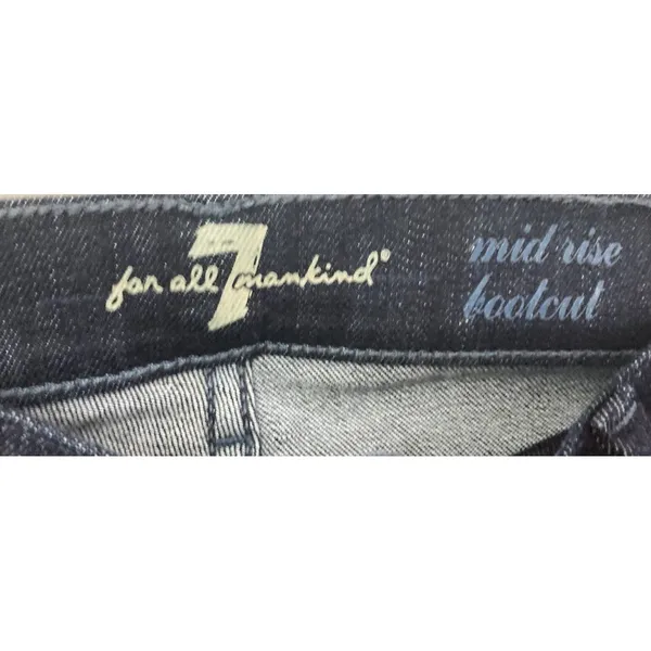 7 For All Mankind Mid Rise Bootcut Jeans Dark Wash Blue Size 32x34 NWT - Image 4