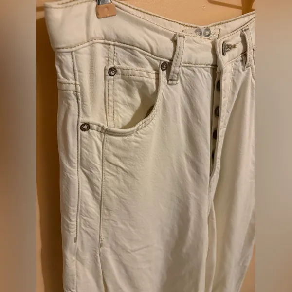 Free People Old West Slouchy Jeans in White - Image 8