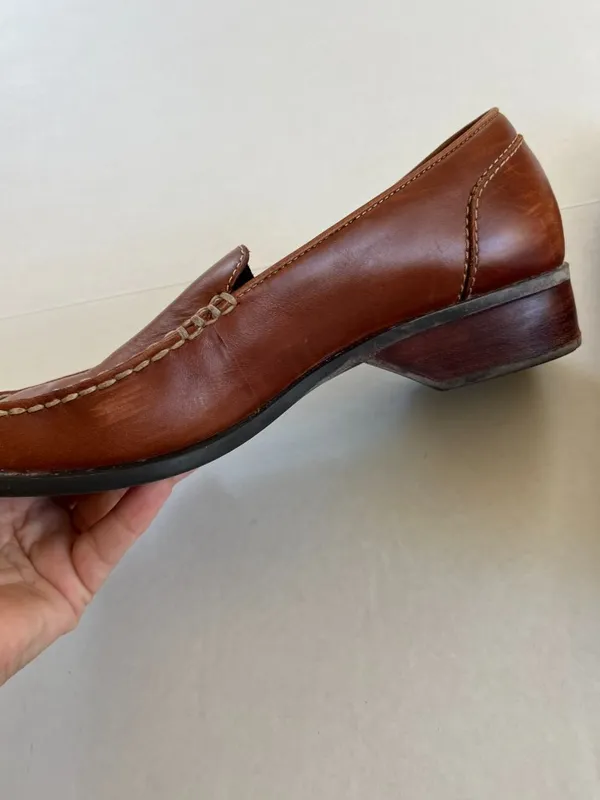 Timberland Womens Sz 9 SMART Brown Leather Shoes Slip On Loafer - Image 6