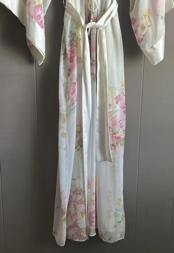 Victoria's Secret Collection Kimono Robe Women's Size L Floral Vintage 90s Robe - Image 5
