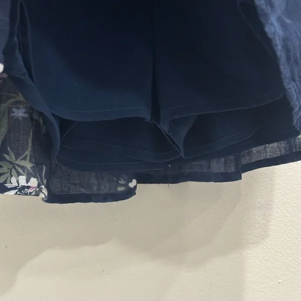 Abercrombie Kids Navy Blue Pink Floral Shirred Ruched Mini‎ Skort Girls 11/12 XS - Image 7