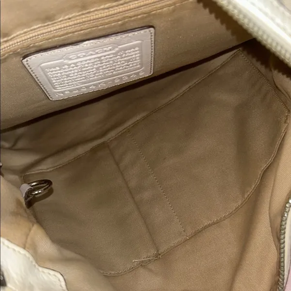 Coach Cream Signature Monogram Crossbody/ Shoulder Bag - Image 14