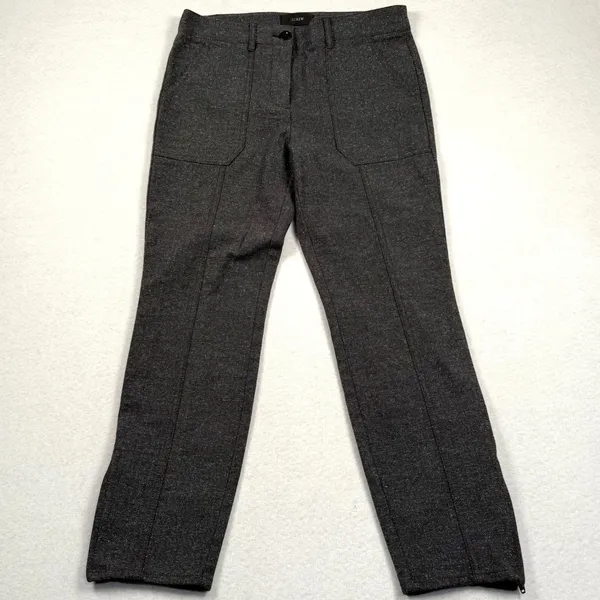 J Crew Pants Women 8P Gray Ankle Zip Slim Fit Mid Rise Office Business Casual - Image 2