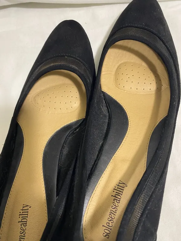 Solesenseability Black Mesh Trim Kitten Heel Pumps Women’s Size 10 Wide Comfort - Image 9