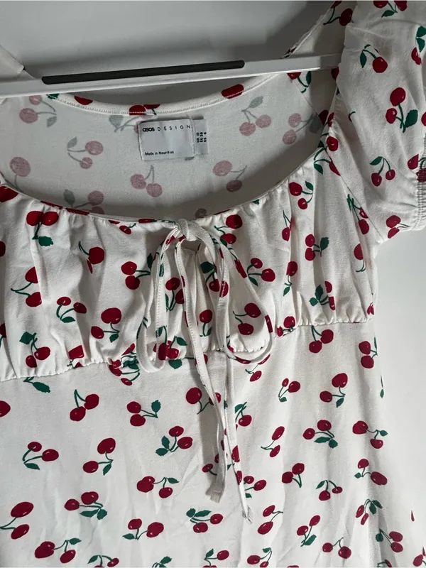 ASOS Cherry Maxi Dress, Off the Shoulder - Image 9