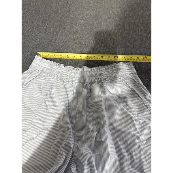 Aerie Women's Sz L Good Day Shorts Light Blue Striped High Rise Boxer Shorts - Image 6